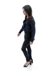 Fototapeta premium young business woman confidently moving forward