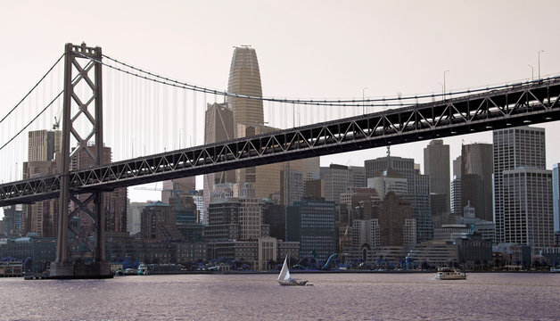 Fototapeta View of Bay bridge in San Francisco