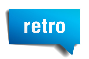 retro blue 3d speech bubble