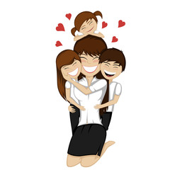 Lovin' mommy forever - nice family portrait of a big family