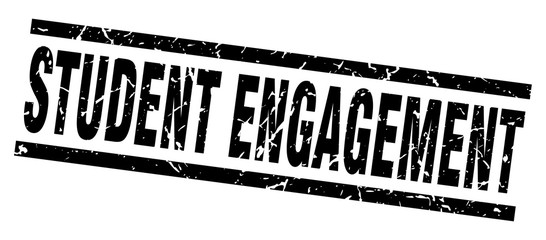 square grunge black student engagement stamp