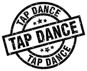 tap dance round grunge black stamp