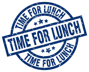 Fototapeta premium time for lunch blue round grunge stamp