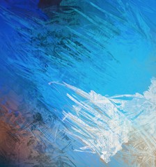 Artistic abstract painting on wall