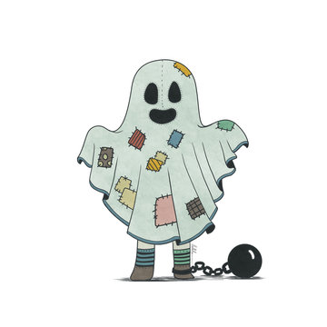 Child with halloween ghost costume