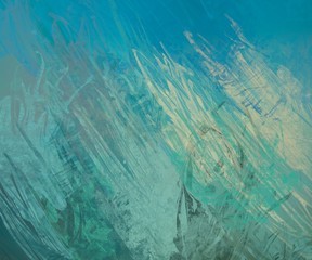 Artistic abstract painting on wall