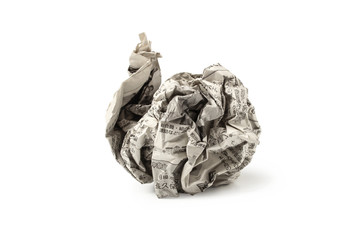 Crumpled newspaper