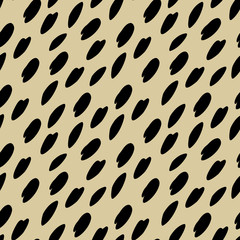 abstract vector seamless pattern black spots on beige background