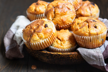 Fresh homemade apple cinnamon muffins 