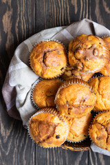 Fresh homemade apple cinnamon muffins 