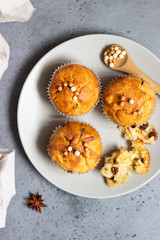 Fresh homemade apple cinnamon muffins 