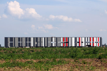 new factory colorful walls construction site