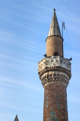 Ineffective interference for 500 years old masony mosque minaret in local places of Turkey
