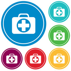 First Aid Kit Symbol and Medical Services Icon