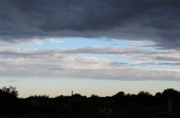 blue sky with different shades of clouds for design background