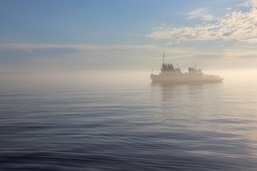 ship in the mist