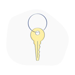 Key with ring, Protection or Secure icon, concept of Privacy, Secret, Lock, Safety, Mystery, Security,  the key to the puzzle concept