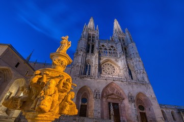 Fototapeta na wymiar Burgos Cathedral in the dusk light, Spain.
