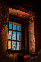 Fototapeta na wymiar old beacon round stairs with window