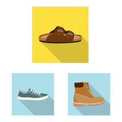 Vector design of shoe and footwear logo. Set of shoe and foot vector icon for stock.