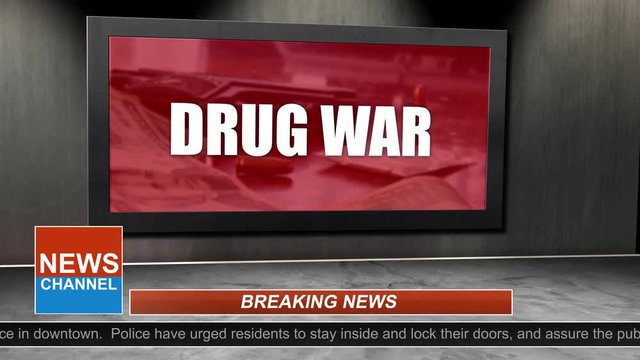 News Broadcast Title Series - drug war Graphic 