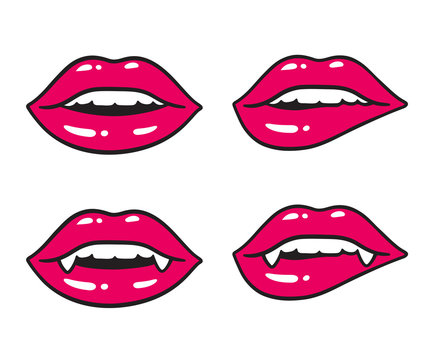 Sexy lips illustration set