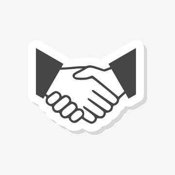 Business agreement handshake or friendly handshake, Partnership sticker