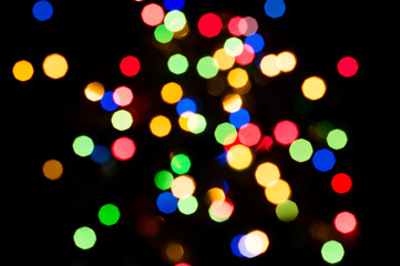 Fototapeta premium Colorful bokeh. Blurred lights background