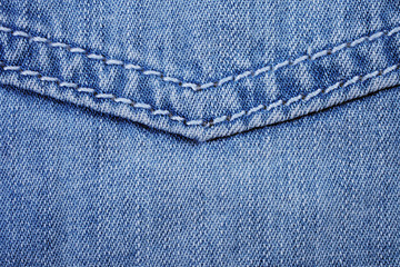 Jeans fabric with seam texture.