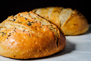 bread, background, table, wooden, fresh, food, healthy, gourmet, wheat, brown, assortment, bake, bakery, organic, diet, agriculture, breakfast, whole, flour, baked, view, top, white, space, wood