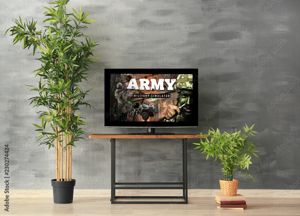 Canvas Prints modern tv set on stand in living room