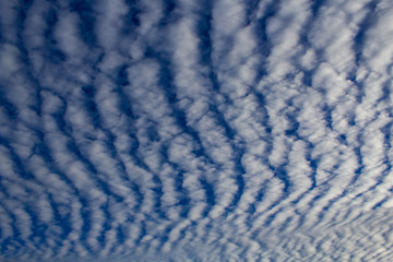 Banded clouds in the sky