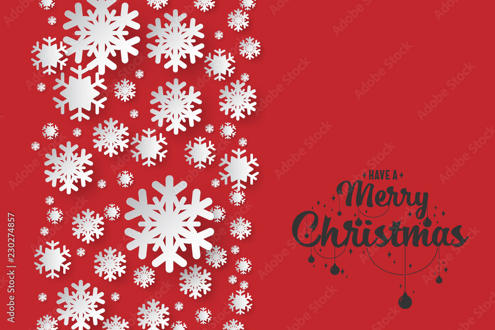 Poster colours paper cut of vector snowflake on gradient colours ornate background with merry christmas pha
