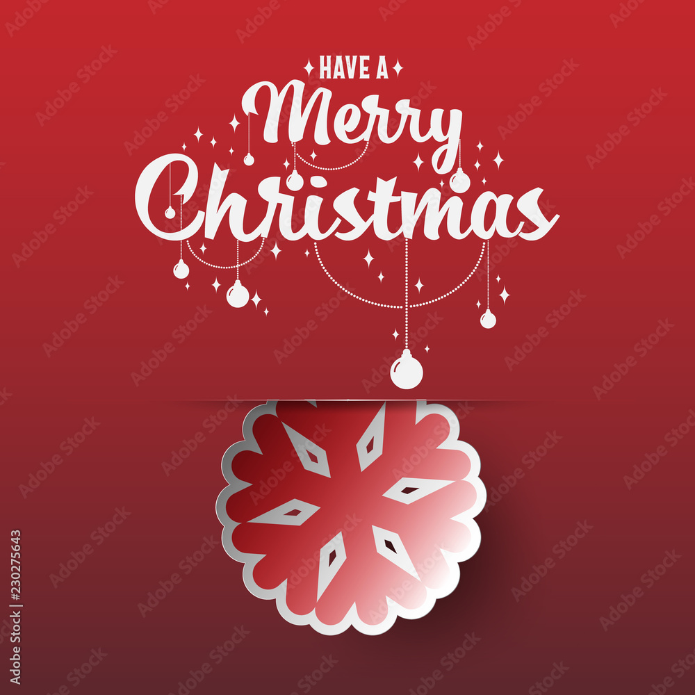 Aufkleber colours paper cut of vector snowflake on gradient colours ornate background with merry christmas pha