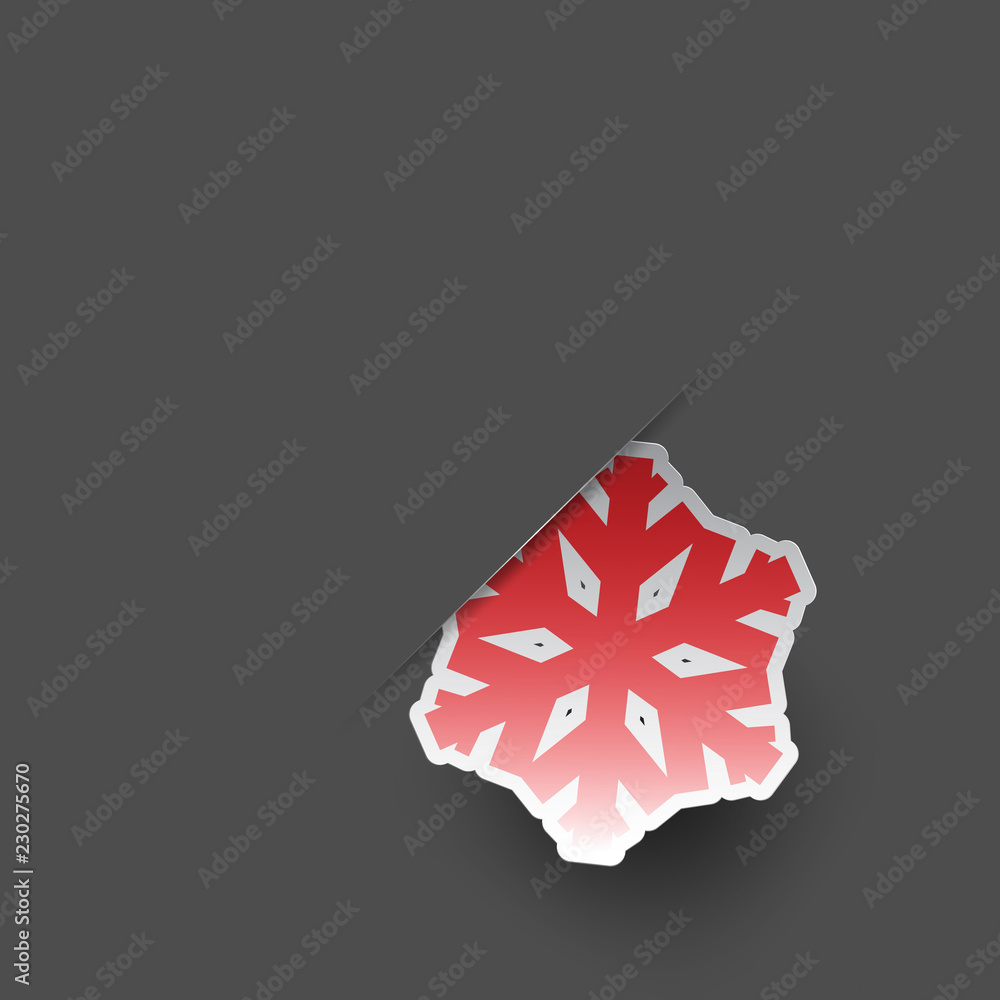 Aufkleber Colours paper cut of vector snowflake on gradient colours ornate background with copy space 