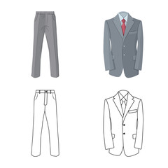 Isolated object of man and clothing logo. Set of man and wear stock vector illustration.