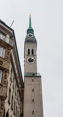  St. Peter's Church Clock Tower (Peterskirche).  Munich,Germany