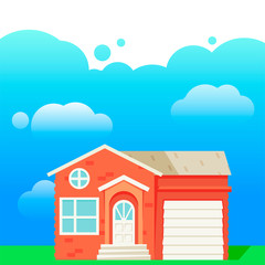 The landscape design of the house that is rented out. Home for sale