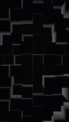 Abstract dark elegant cube geometric background. Chaotically advanced rectangular bars. 3D Rendering, 3D illustration