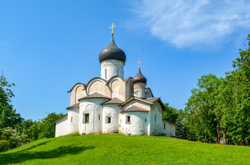 Russia. Pskov. The Church of St. Basil on the hill