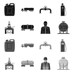 Vector design of oil and gas logo. Set of oil and petrol vector icon for stock.