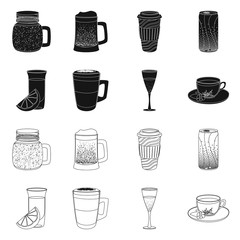 Vector design of drink and bar symbol. Collection of drink and party stock vector illustration.
