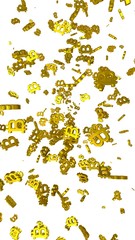 Digital currency symbol Bitcoin on a white background. Fall of bitcoin. Cryptocurrency graph on virtual screen. Business, Finance and technology concept. 3D illustration