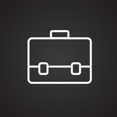 Business briefcase thin line on black background icon