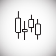 Forex candlestick thin line on white backrground icon