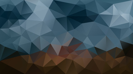 vector abstract irregular polygonal background - triangle low poly pattern - dark indigo night blue and brown color