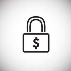 Lock with dollar thin line on white background icon