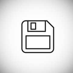 Business data saving thin line on white background icon