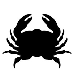 crab vector illustration  black silhouette   profile 