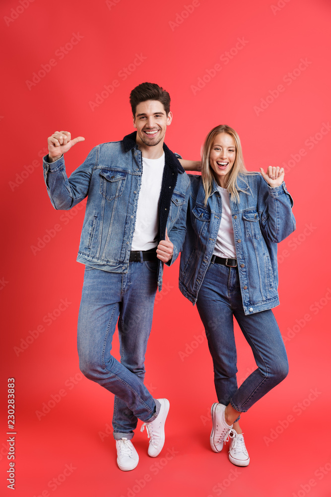 Canvas Prints Full length portrait of a cheerful young couple